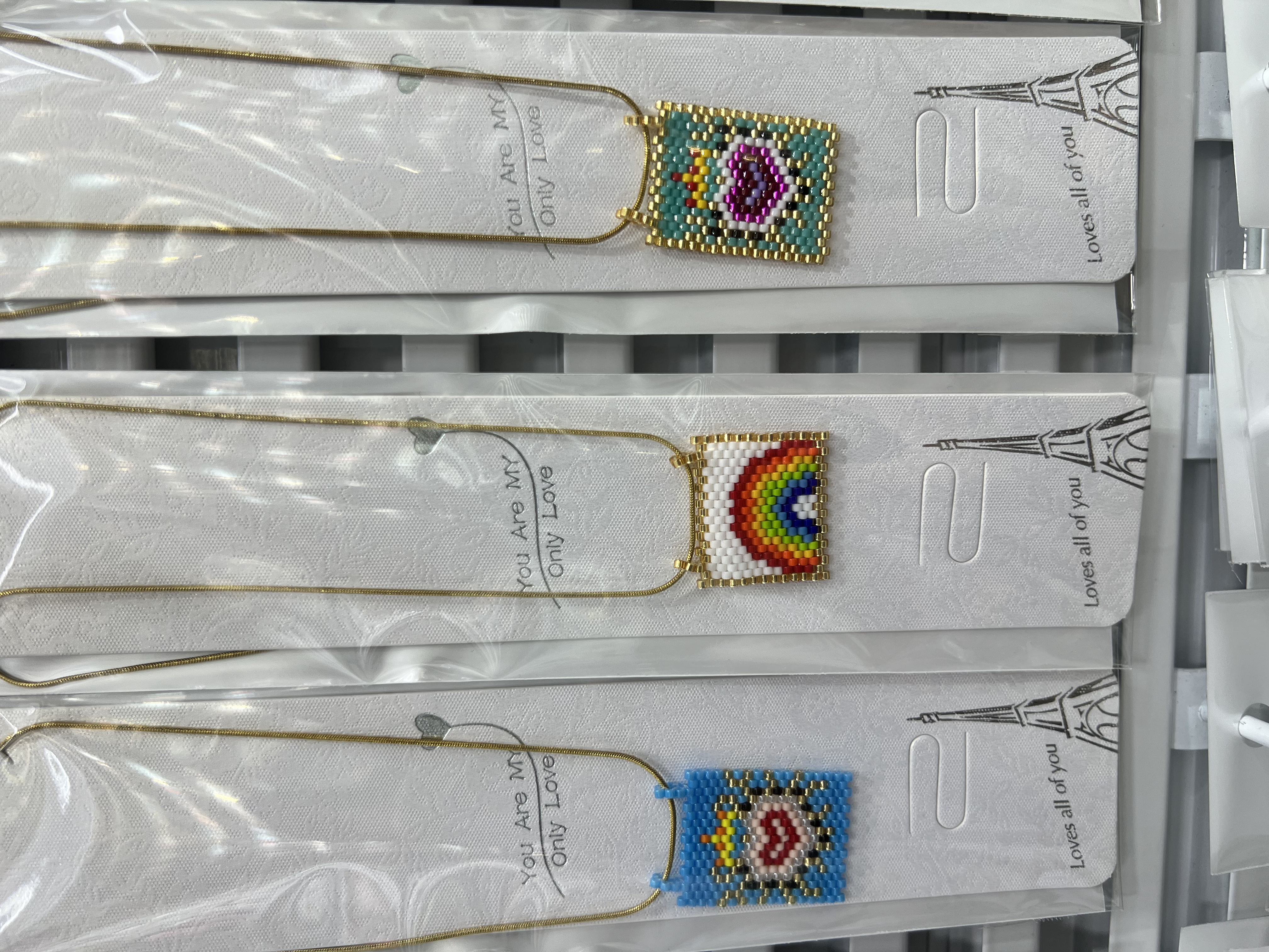 经典彩色吊牌纯手工制作miyuki米珠不锈钢链条项链详情图2