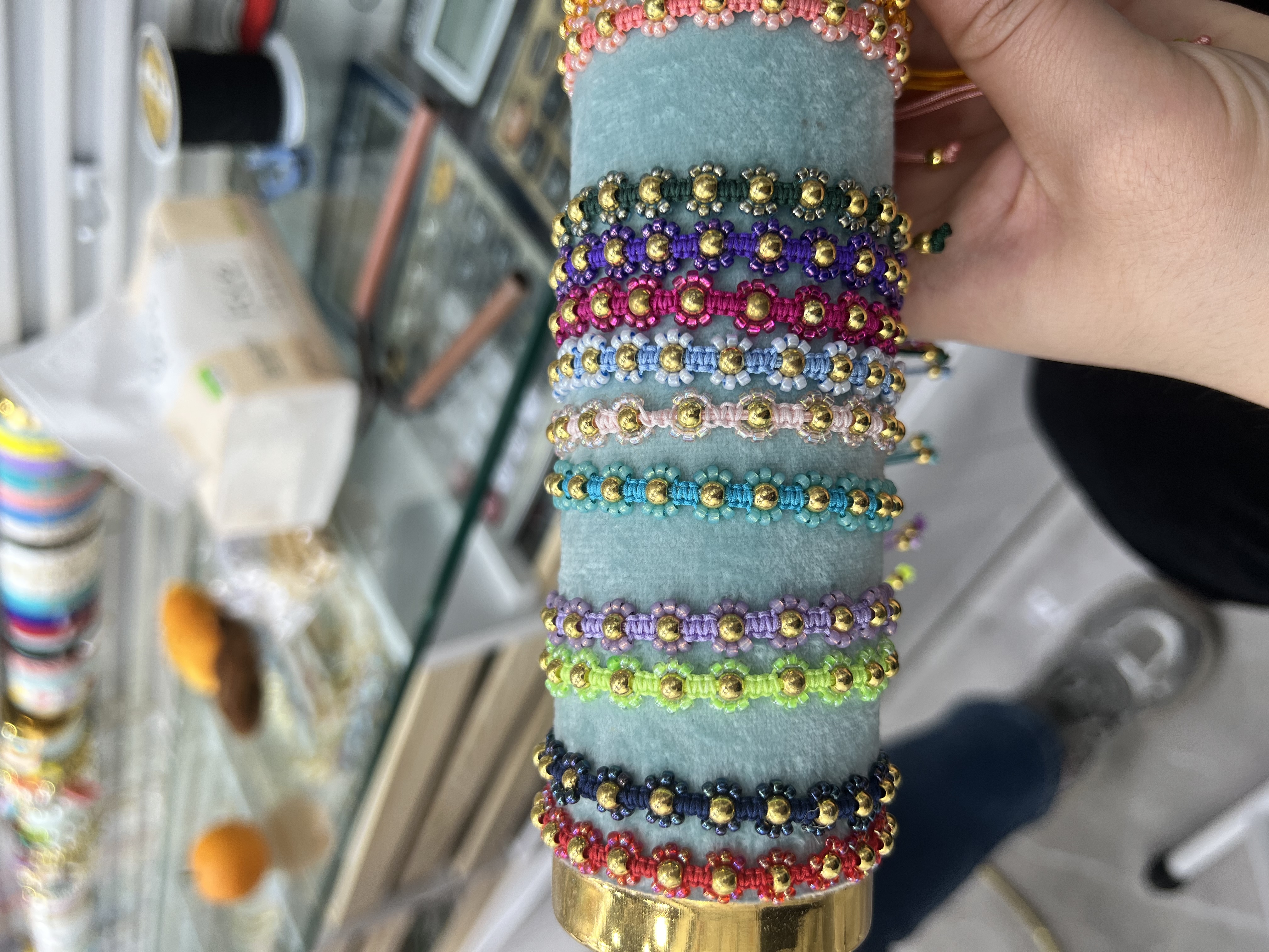 纯手工编织经典小花miyuki米珠手链