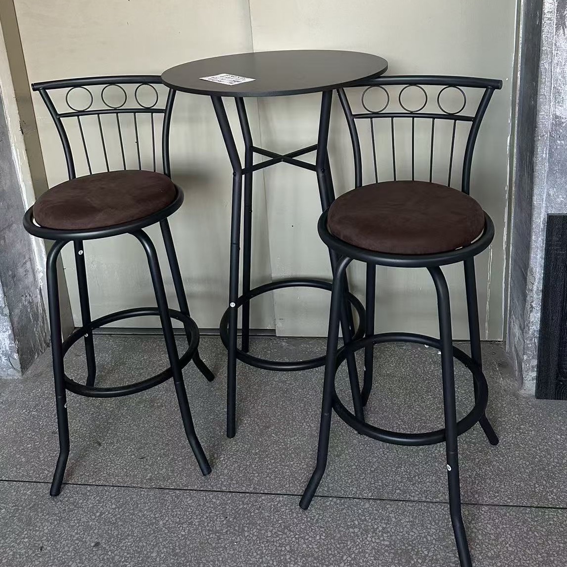 欧式休闲高脚桌椅酒吧咖啡厅餐厅吧台桌椅家用座椅套装产品图