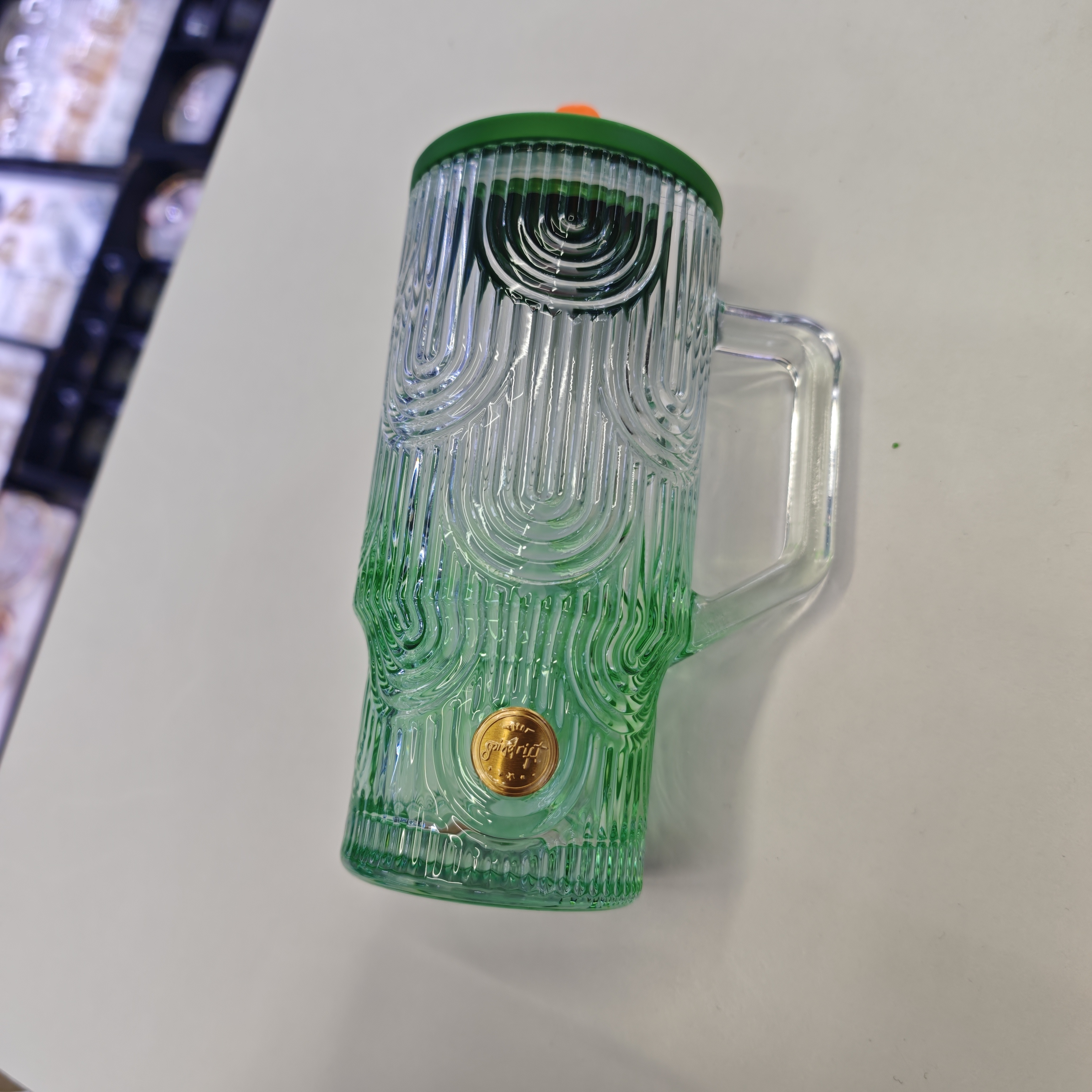 玻璃杯/竹节杯/杯子/玻璃杯杯子/茶具杯子白底实物图