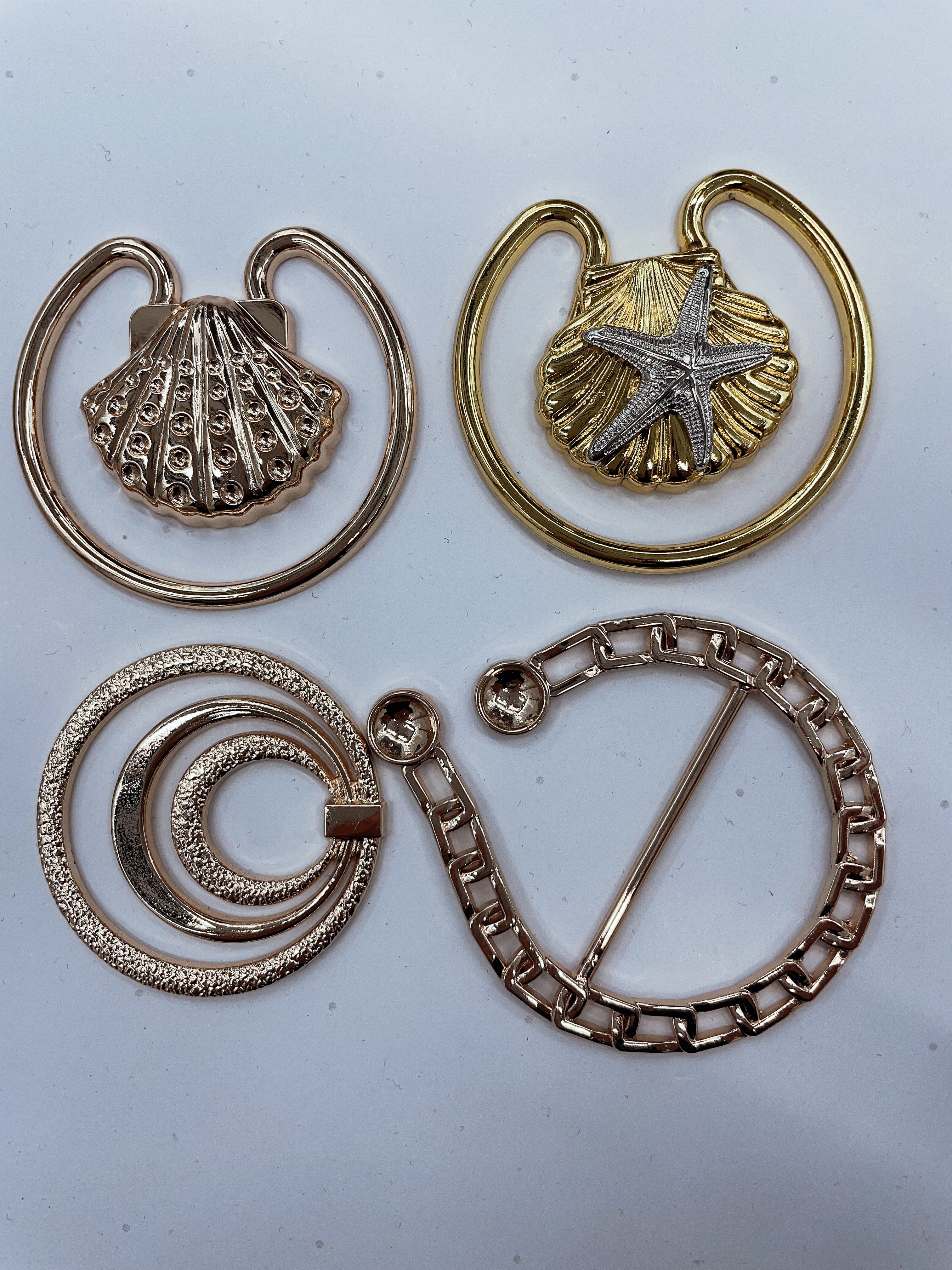 新款贝壳合金金属胸前连接扣时尚内衣泳衣装饰扣子异形不规则合金配件详情图2