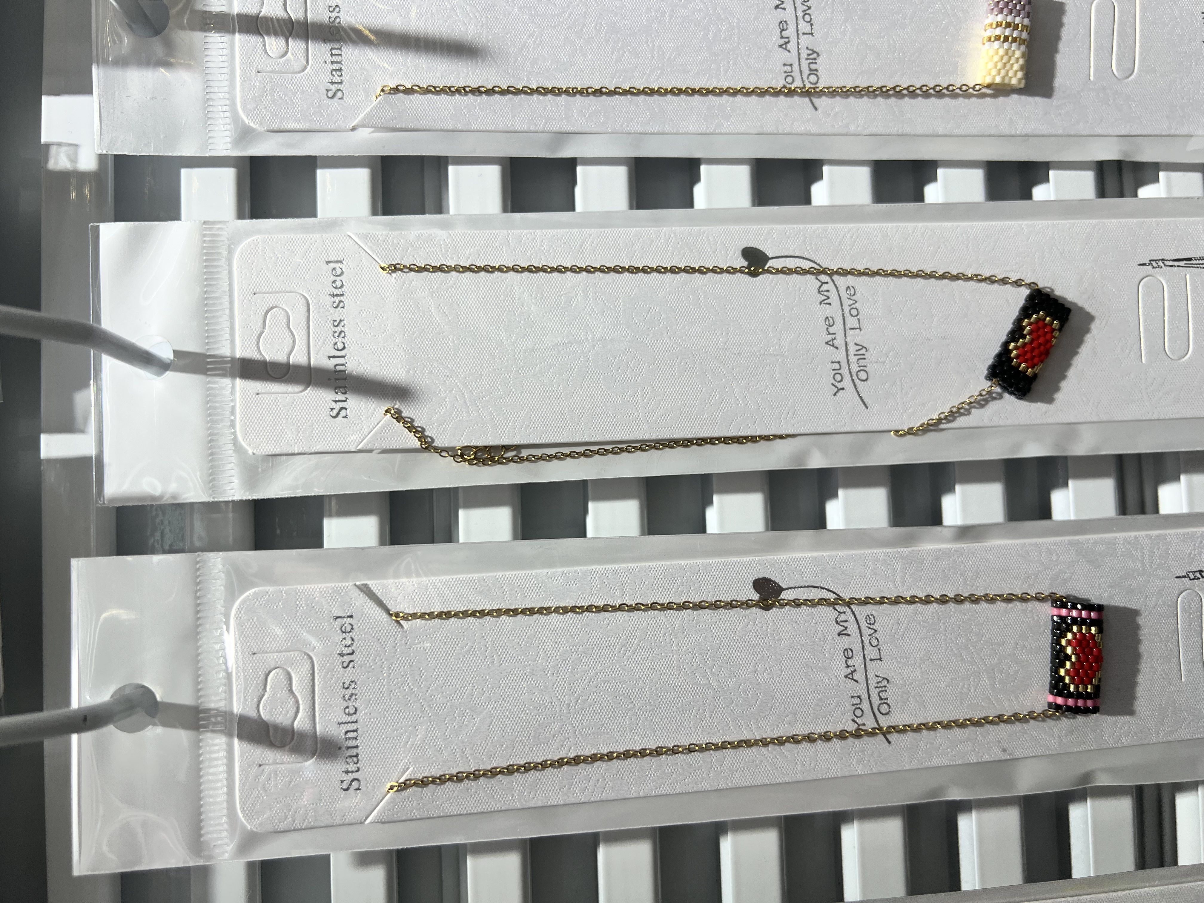 经典圆柱款彩色纯手工编织miyuki米珠不锈钢链条项链详情图3