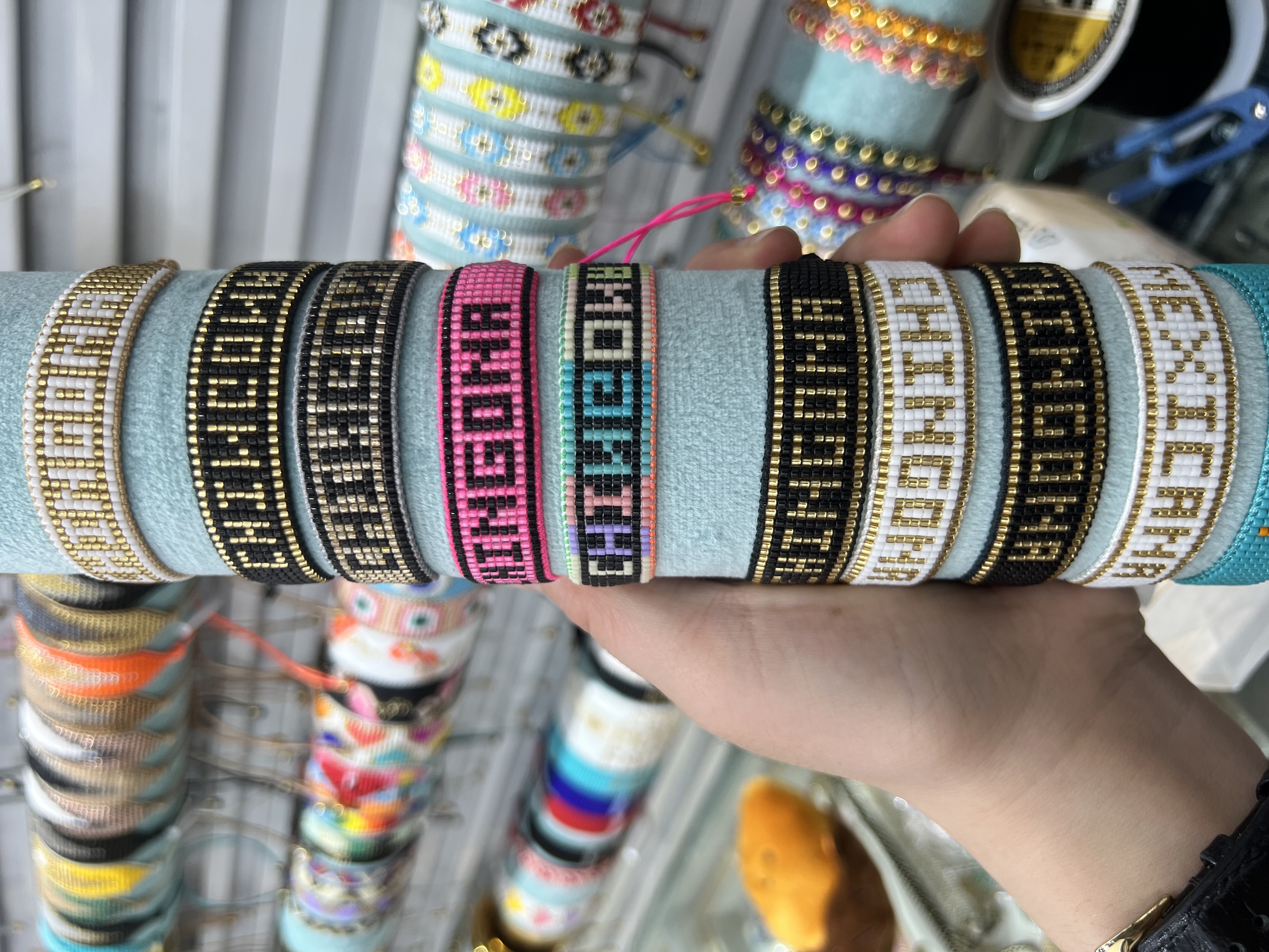 纯手工编织字母图案miyuki米珠手链