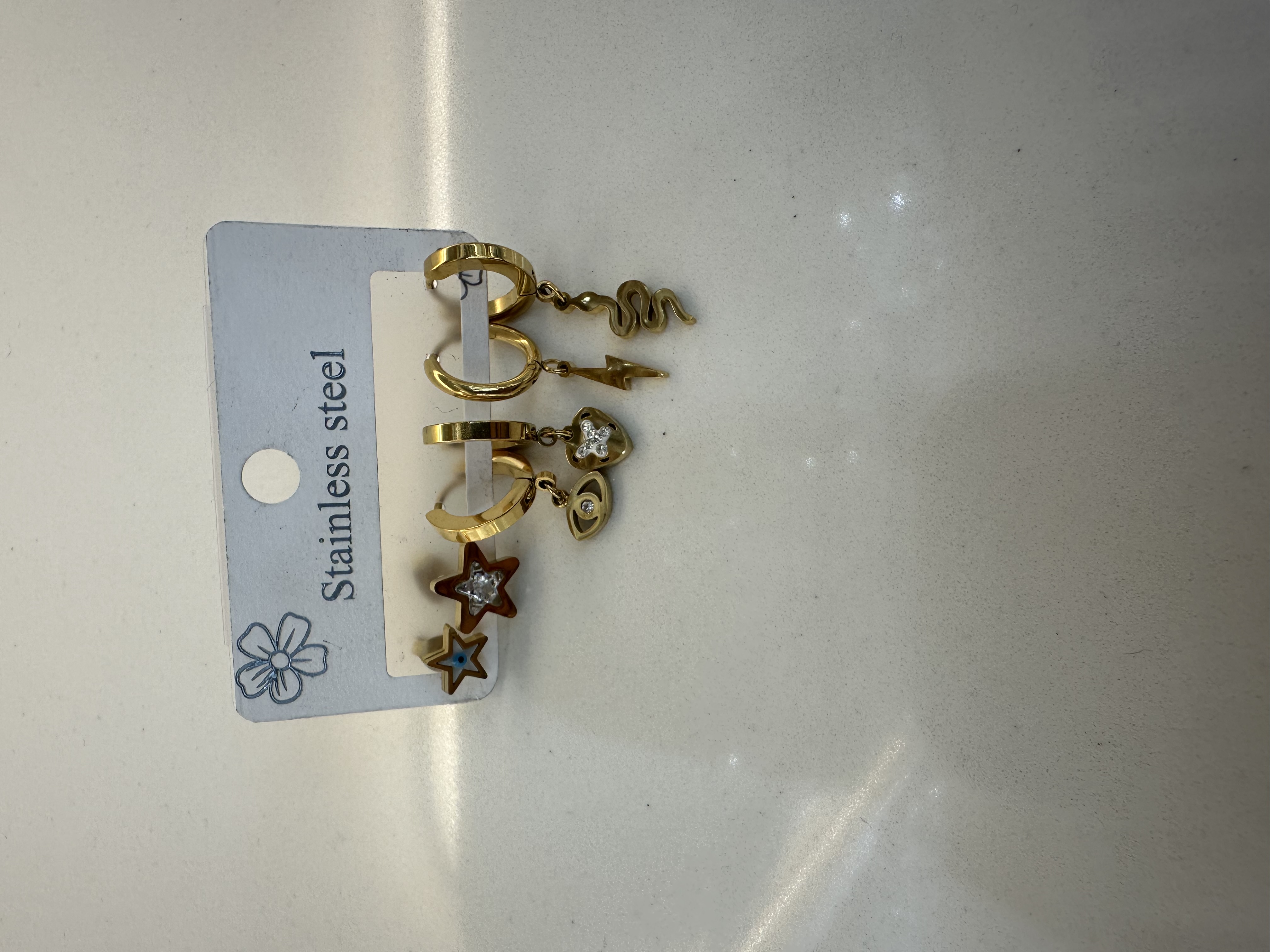 Six-piece set of small ear studs, simple and fashionable earrings, versatile for girls' temperament, trendy accessory gift detail image 1