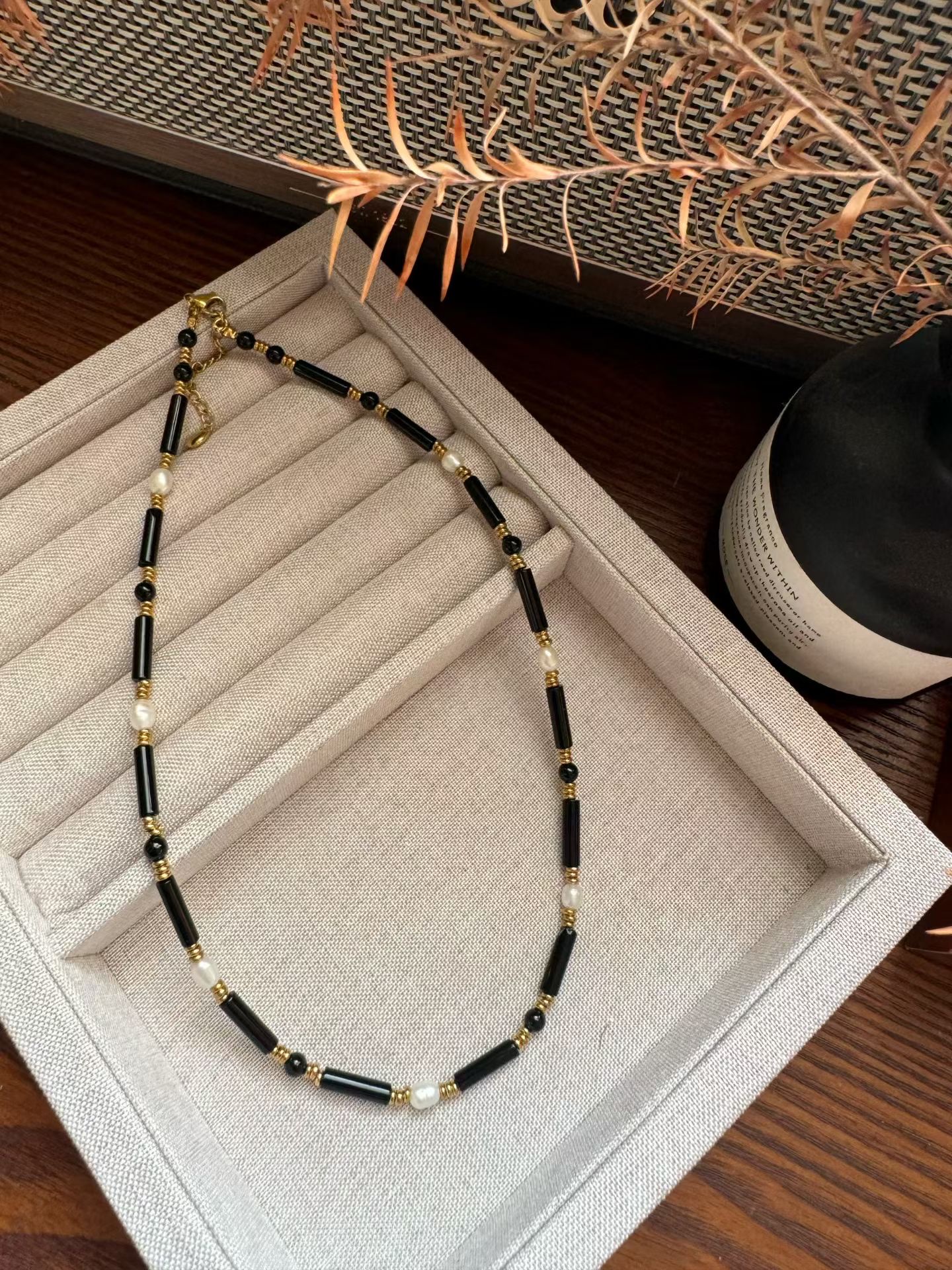 2025新款黑玛瑙珍珠百搭休闲项链产品图