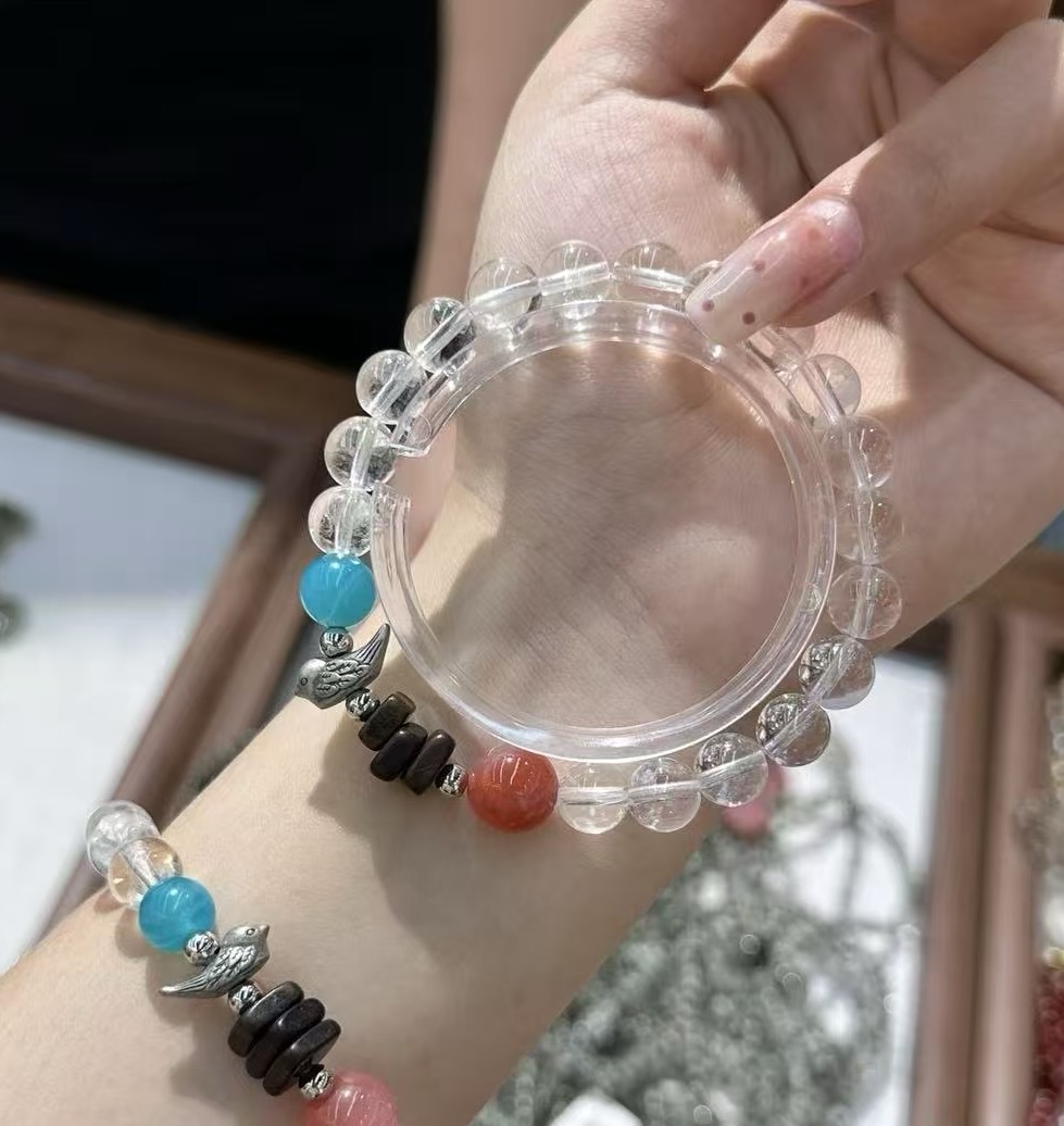 白水晶配小鸟手串时尚珠宝