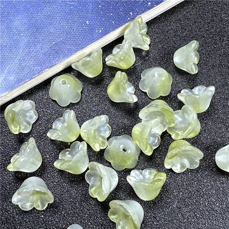 Houxiu 12*7mm wind chime flower horn glass small flower, ancient-style handcrafted diy hairpin, head accessory, pendant accessory, hair clip accessory, hair accessory Specification image