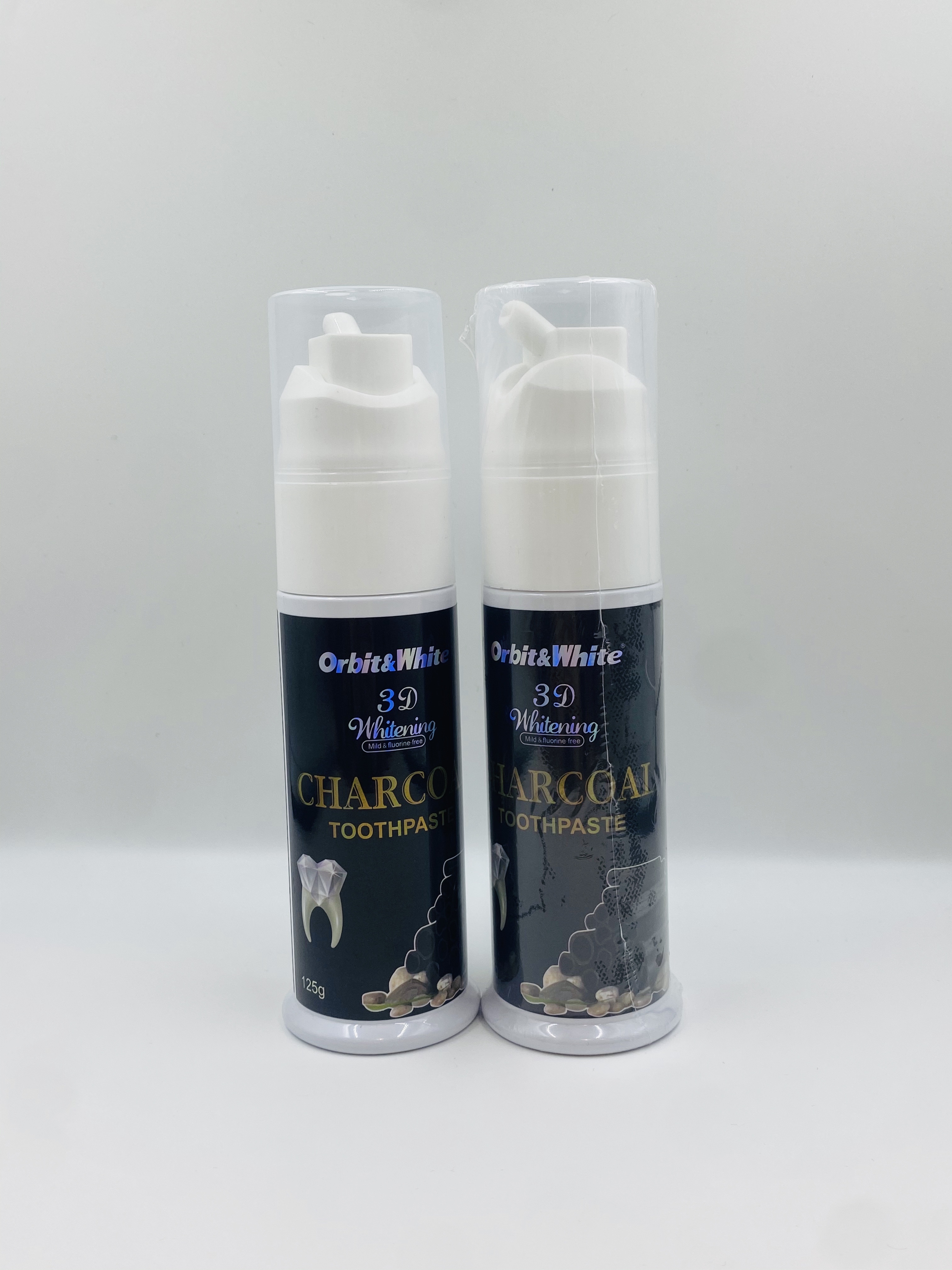 竹炭瓶装牙膏英文外贸跨境125G