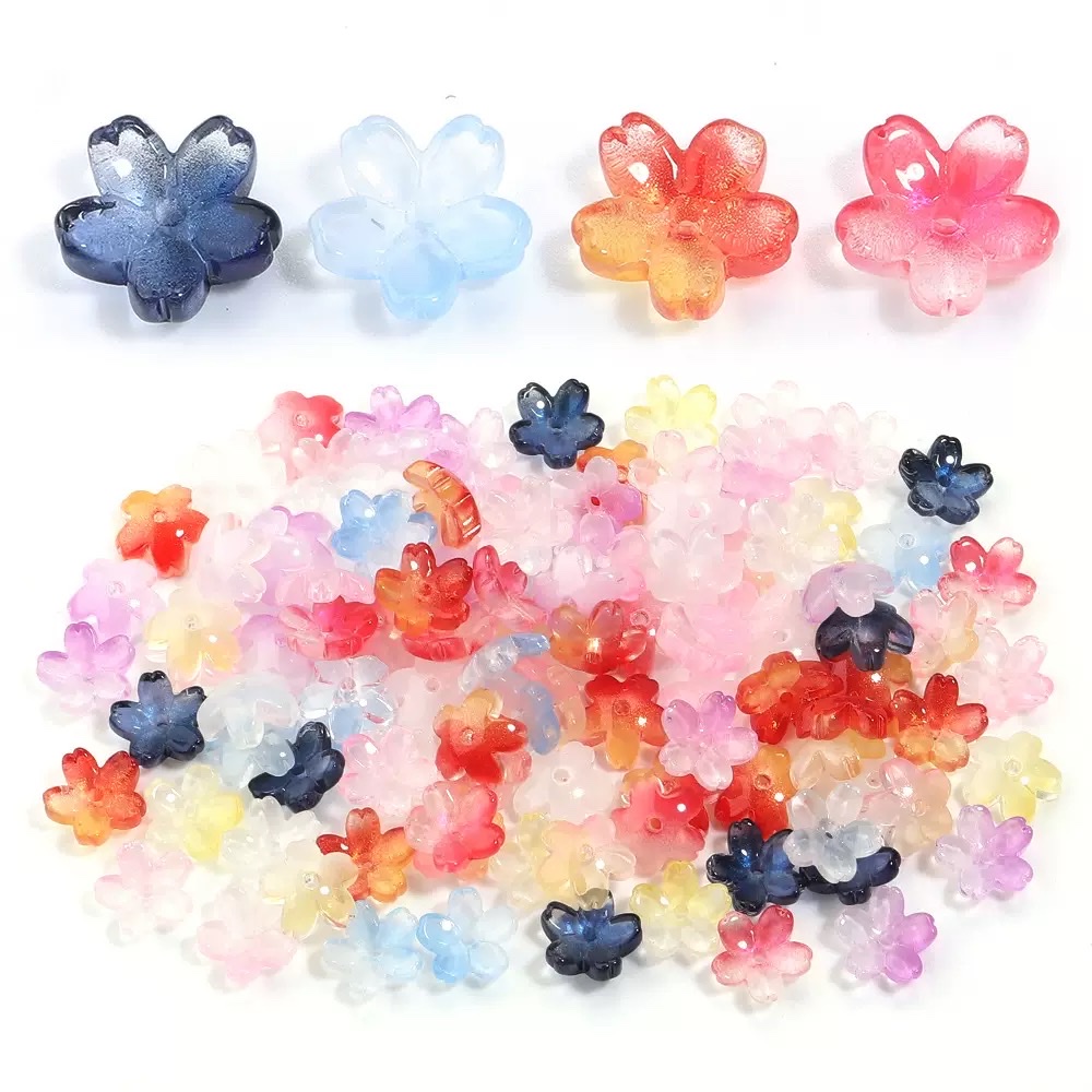 DIY handcrafted ancient-style headwear with small glass flowers of about 10mm and medium-sized holes. Materials for making hair accessories and hair clips detail image 1