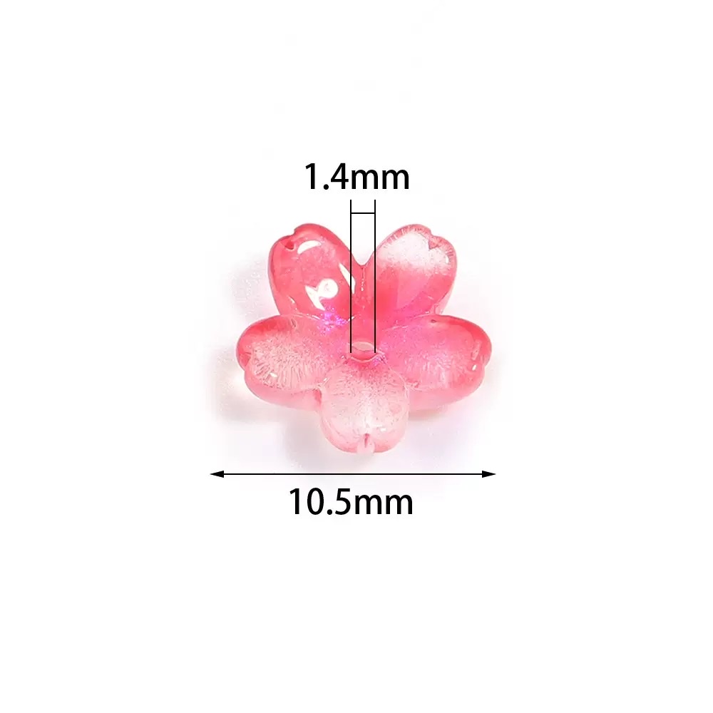 DIY handcrafted ancient-style headwear with small glass flowers of about 10mm and medium-sized holes. Materials for making hair accessories and hair clips Item Picture