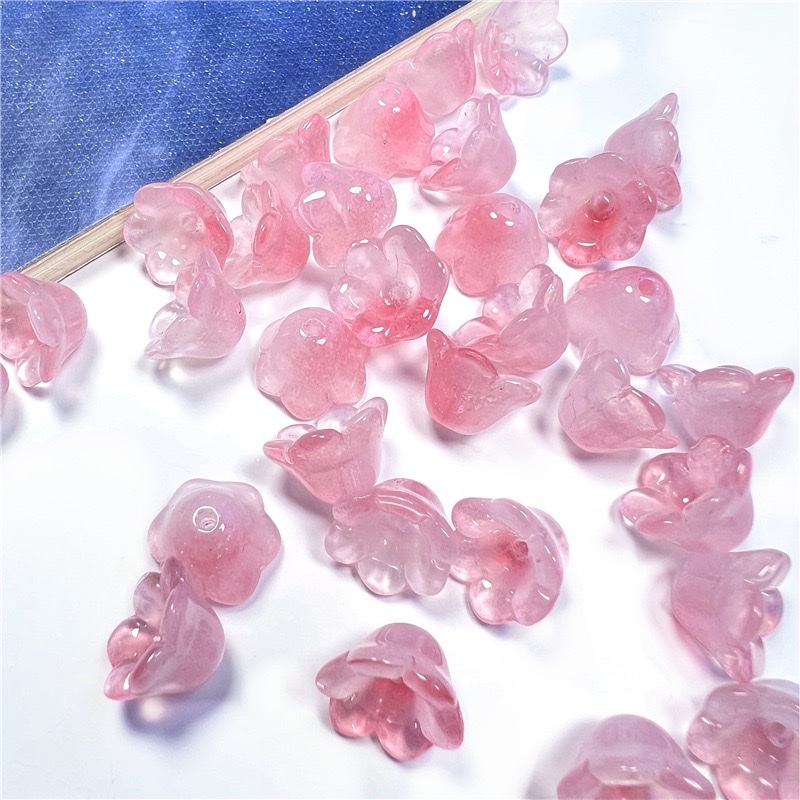 厚秀12*7mm风铃花喇叭琉璃小花朵古风手工diy发簪头饰品吊坠配件发夹配件发饰