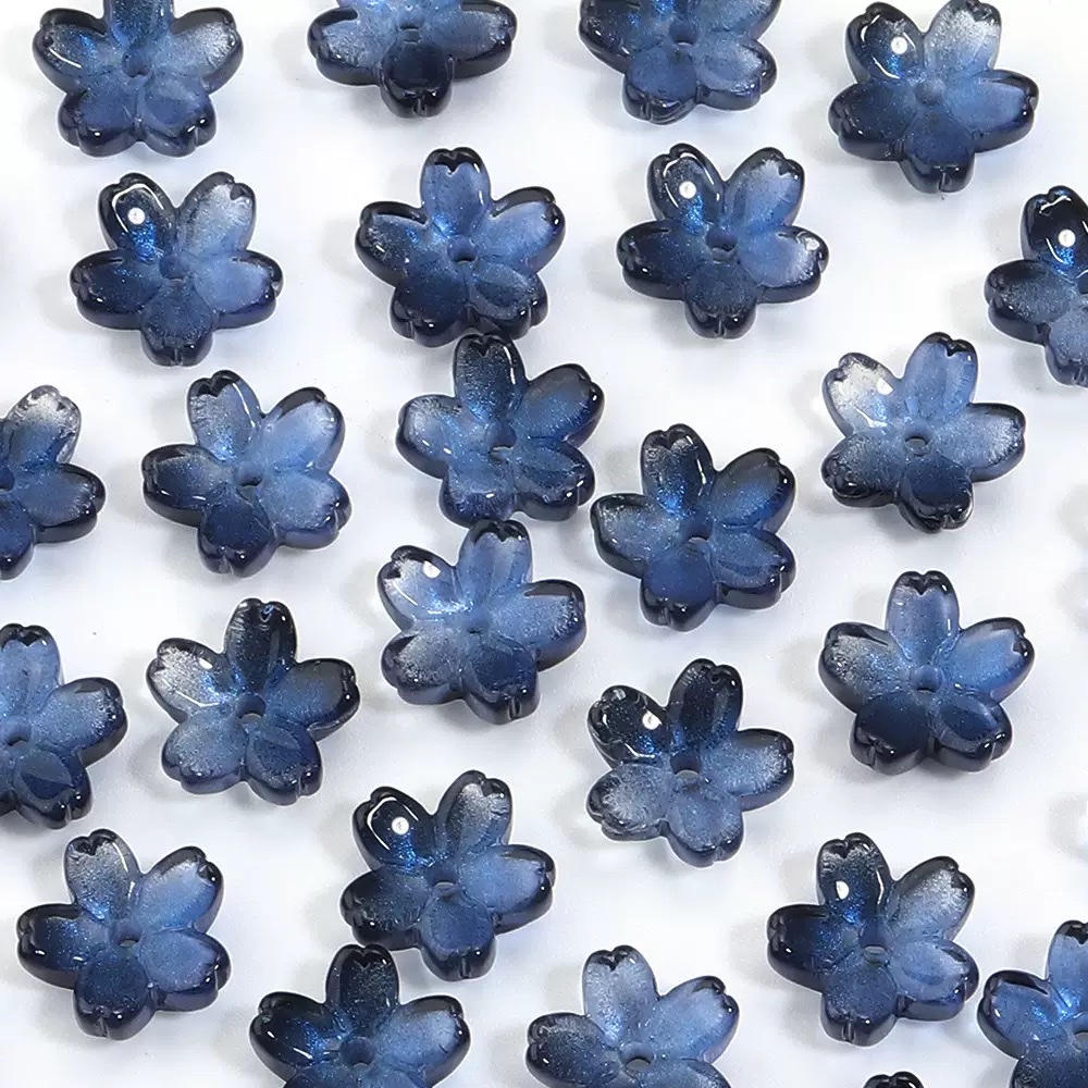DIY handcrafted ancient-style headwear with small glass flowers of about 10mm and medium-sized holes. Materials for making hair accessories and hair clips detail image 7