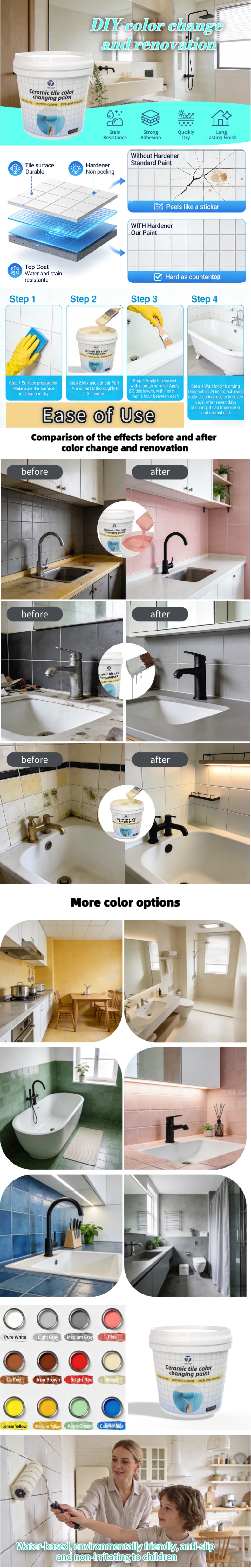 Tile renovation and color-changing paint detail image 2