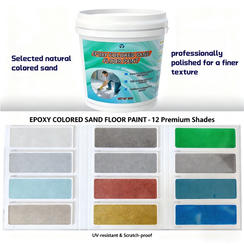 Epoxy colored sand floor paint, professional waterproof paint, chemical coating Item Picture