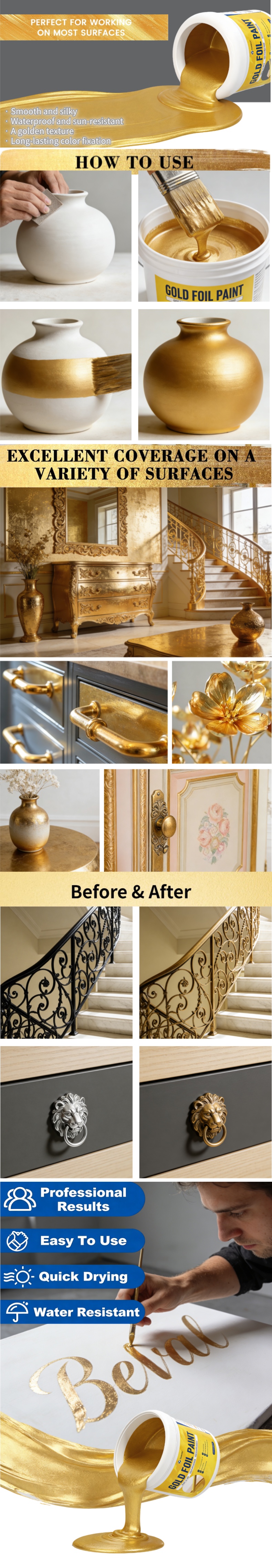 金铂漆Gold platinum paint, a non-toxic glossy acrylic coating, 详情图2