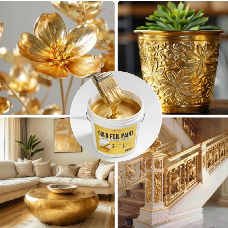 金铂漆Gold platinum paint, a non-toxic glossy acrylic coating, 白底实物图