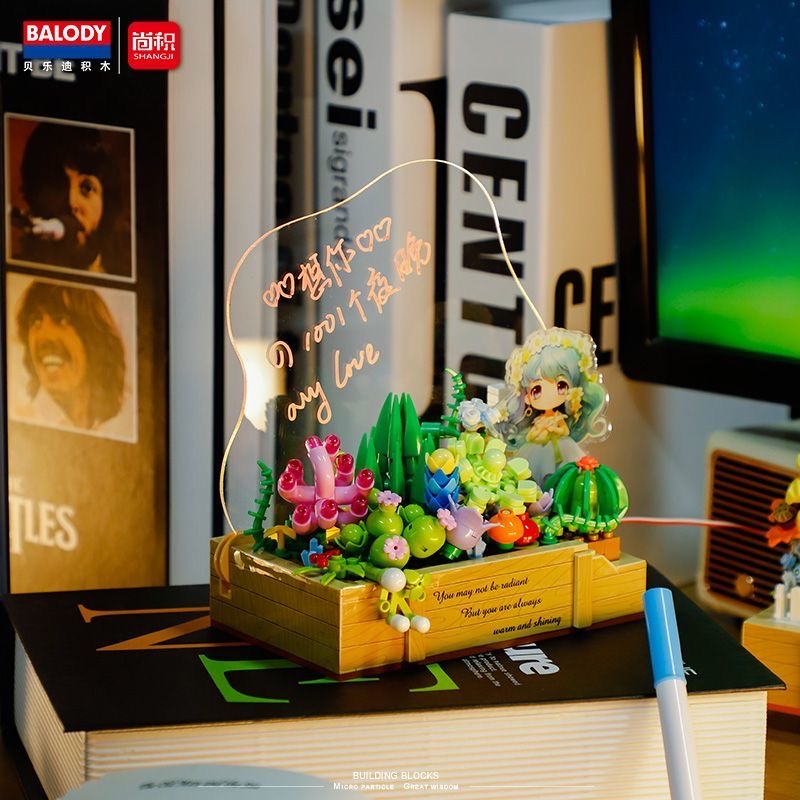 Jimu Flower House Garden Small Particle children's educational diy handcrafted assembly toys, tabletop ornaments, gifts for boys and girls detail image 5