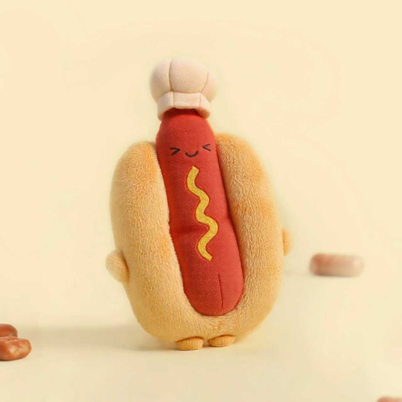KUKI plush pen for stress relief, kneading bread, hot dog-shaped pen, gift pendant, student gel pen detail image 1