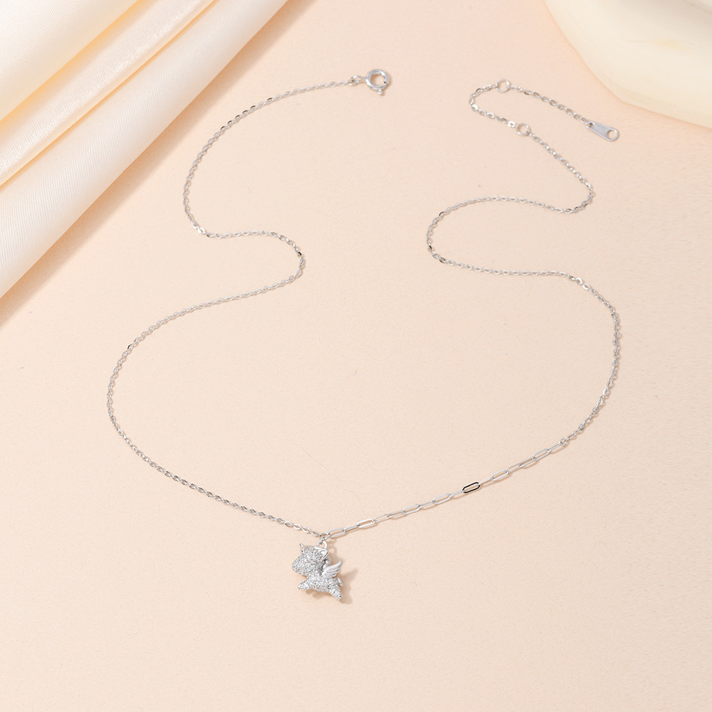 Influential Accessory S925 sterling silver collarbone chain, fashionable accessory, trendy, versatile and personalized necklace, small Pegasus pendant Specification image