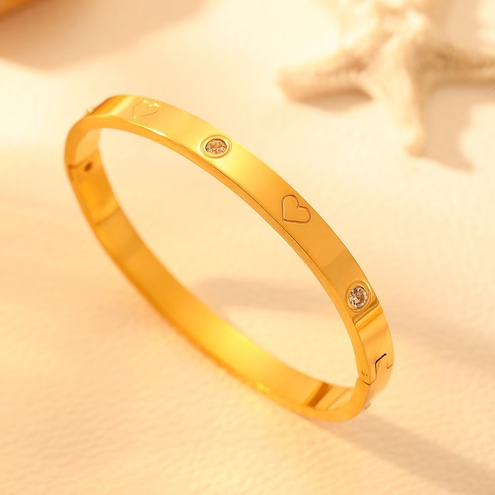 不锈钢18 K金手镯不锈钢简约风格时尚手链女款蛇形个性女款手镯细节图