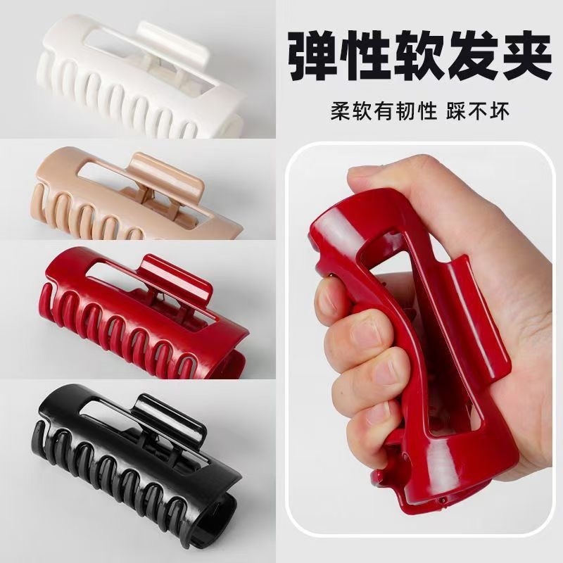 Cross-border soft silicone shark clip, soft rubber protection for the back of the head, anti-drop, high-end hairpin, durable clip, soft silicone gripper detail image 4