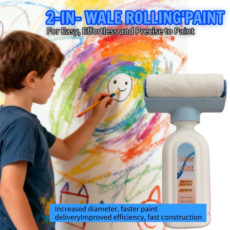 墙面修补滚筒漆Wall paint repair roller, used for removing graffiti, stains and yellowing产品图
