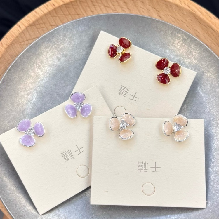 时尚手工滴油耳钉耳饰简约气质百搭耳钉女款潮流饰品配饰