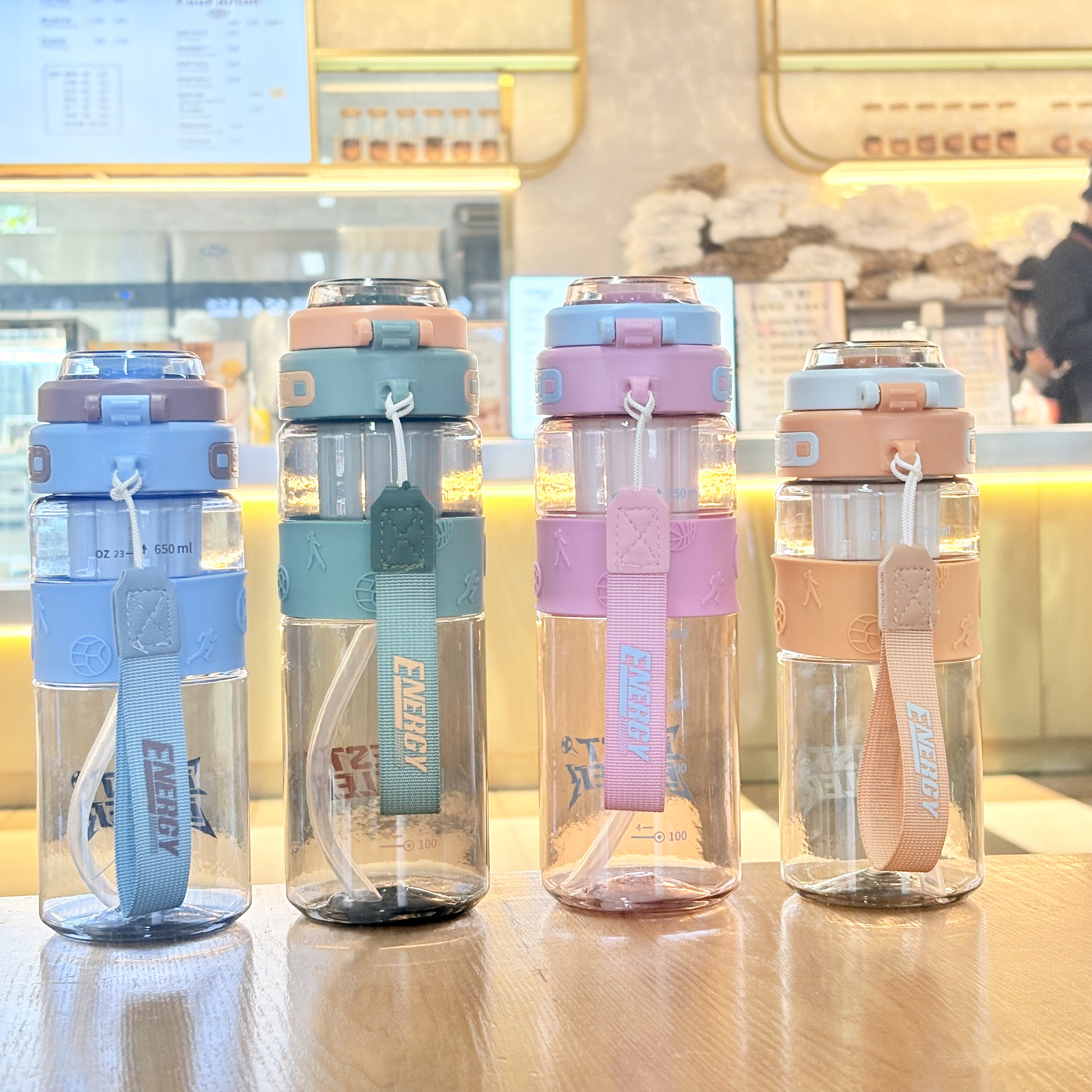 Anti-drop student sports water cup, summer men's and women's high school appearance level cup, 2025 new model water bottle, plastic portable cup, others 650ML/750ML L/Q Q details Picture