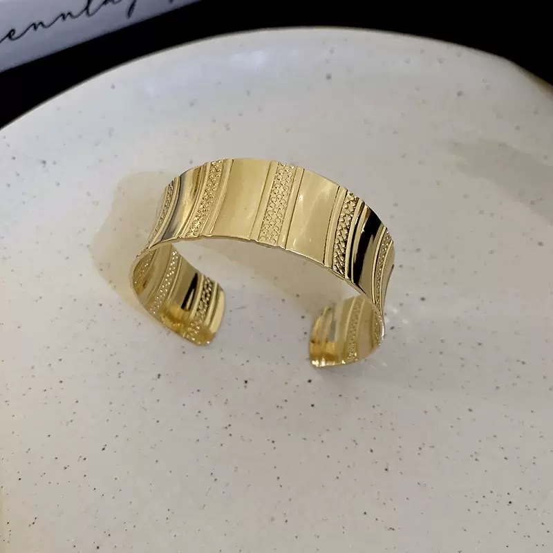 简约金属格纹手镯欧美跨境新款手环小众时尚高级感手饰批发手镯详情图1