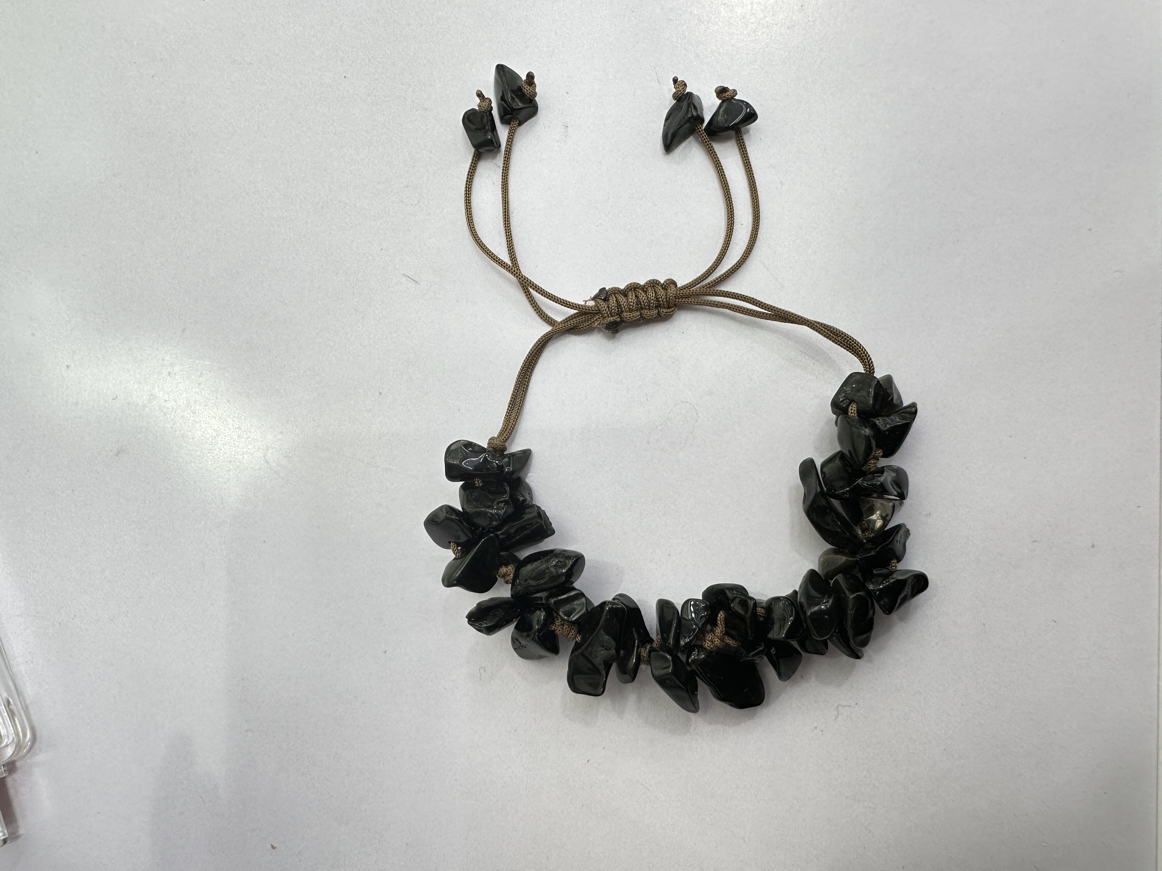 跨境天然水晶玛瑙碎石纯手工编织手链手镯可调节编绳红玛瑙 细节图