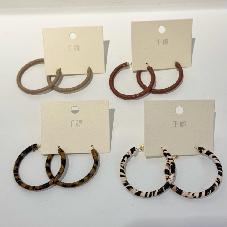 时尚豹纹耳钉耳饰简约气质百搭女款耳饰品情侣耳钉潮流配饰