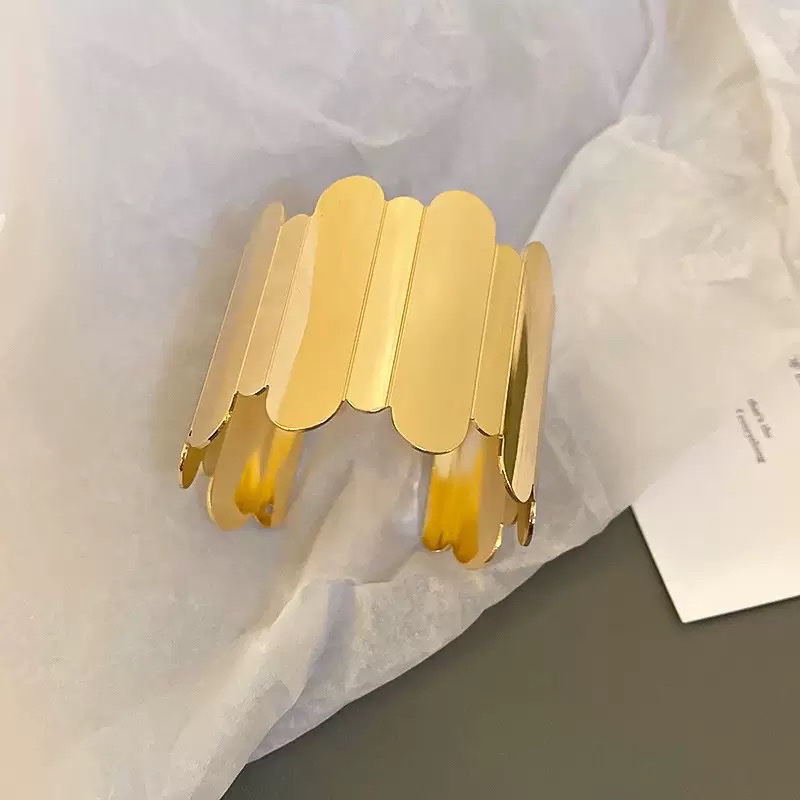 冷淡风金属格纹手镯欧美跨境新款手环小众时尚高级感手饰批发手镯详情图1