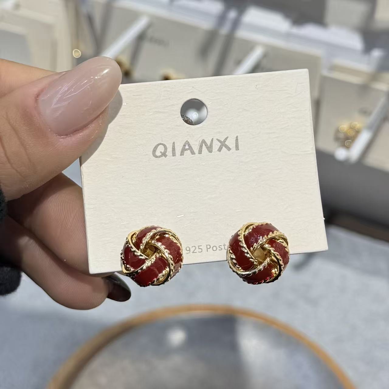 时尚手工滴油耳钉耳饰个性耳钉简约气质女款耳饰品配饰潮流百搭产品图