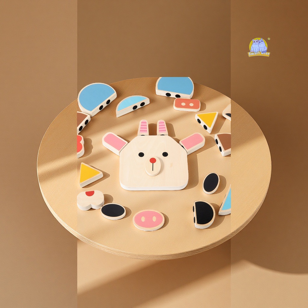 Wooden character face-changing jigsaw puzzle, educational toys for children, boys and girls, expression building blocks, 3-4-5 years old, 6 years old, factory wholesale Application Scenario