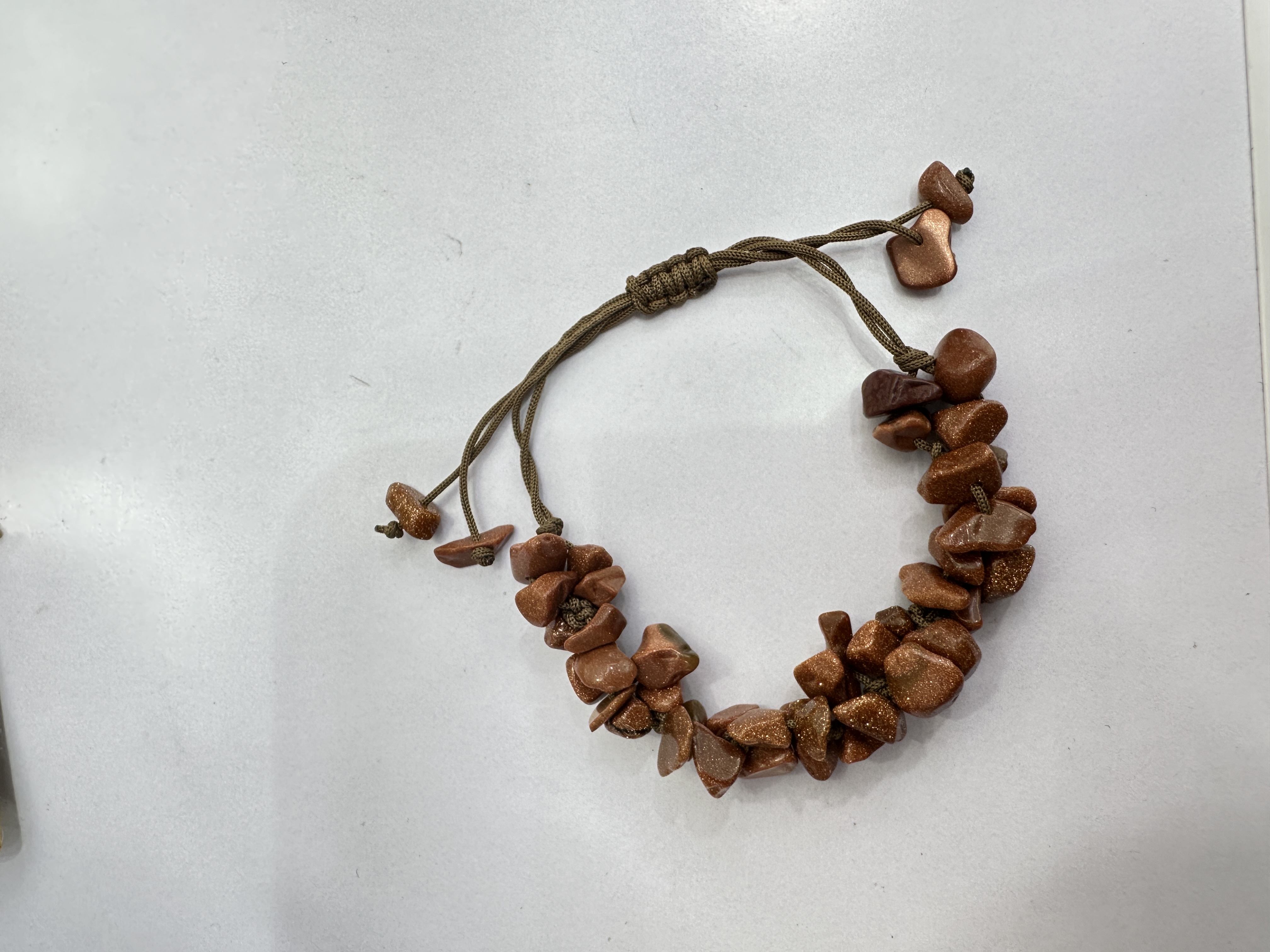 跨境天然水晶玛瑙碎石纯手工编织手链手镯可调节编绳红玛瑙 图