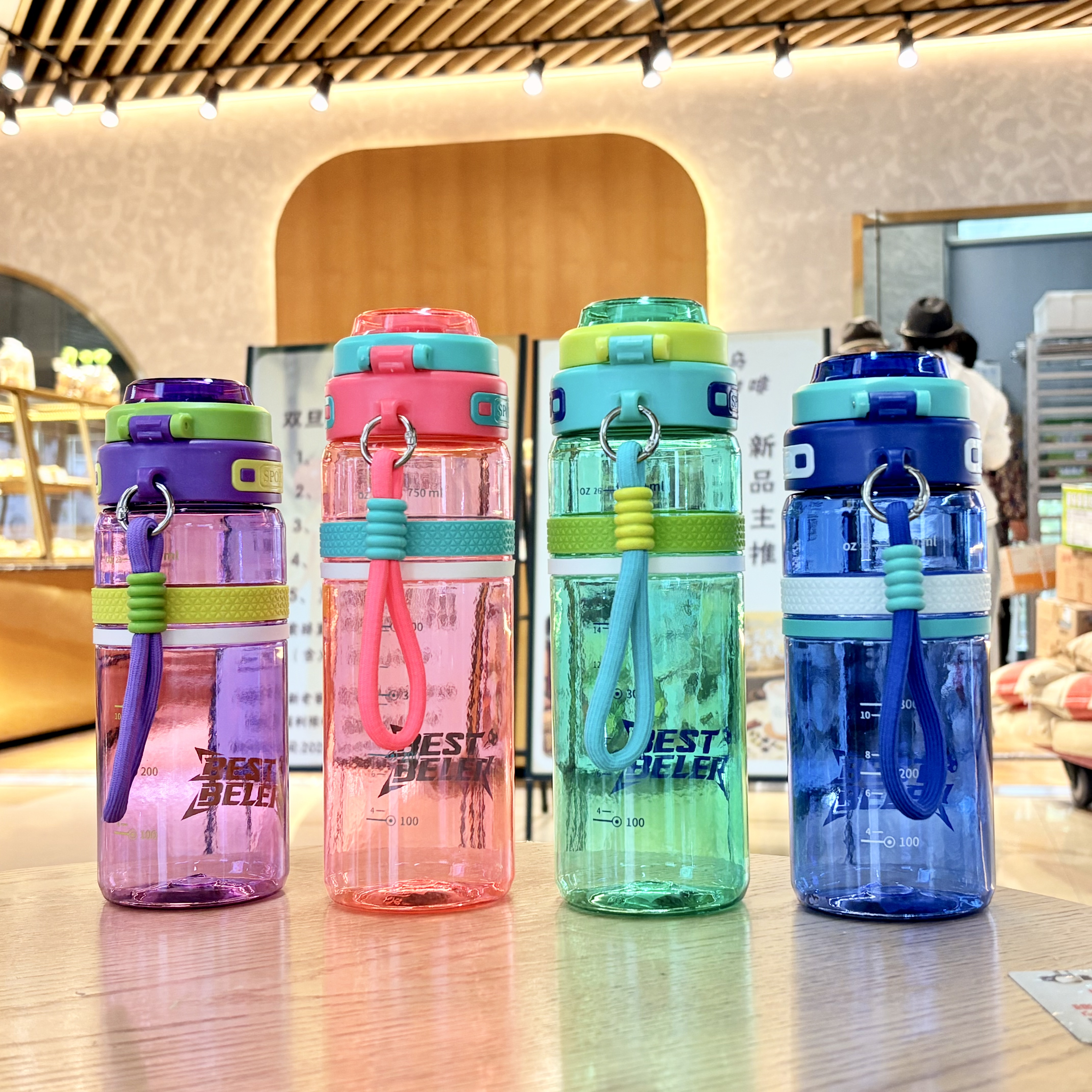 Summer sports water cup, large-capacity high-temperature resistant, simple plastic cup, cycling sports water bottle, anti-scald direct drinking, portable cup, others 650ML/750ML W/J L/E details Picture