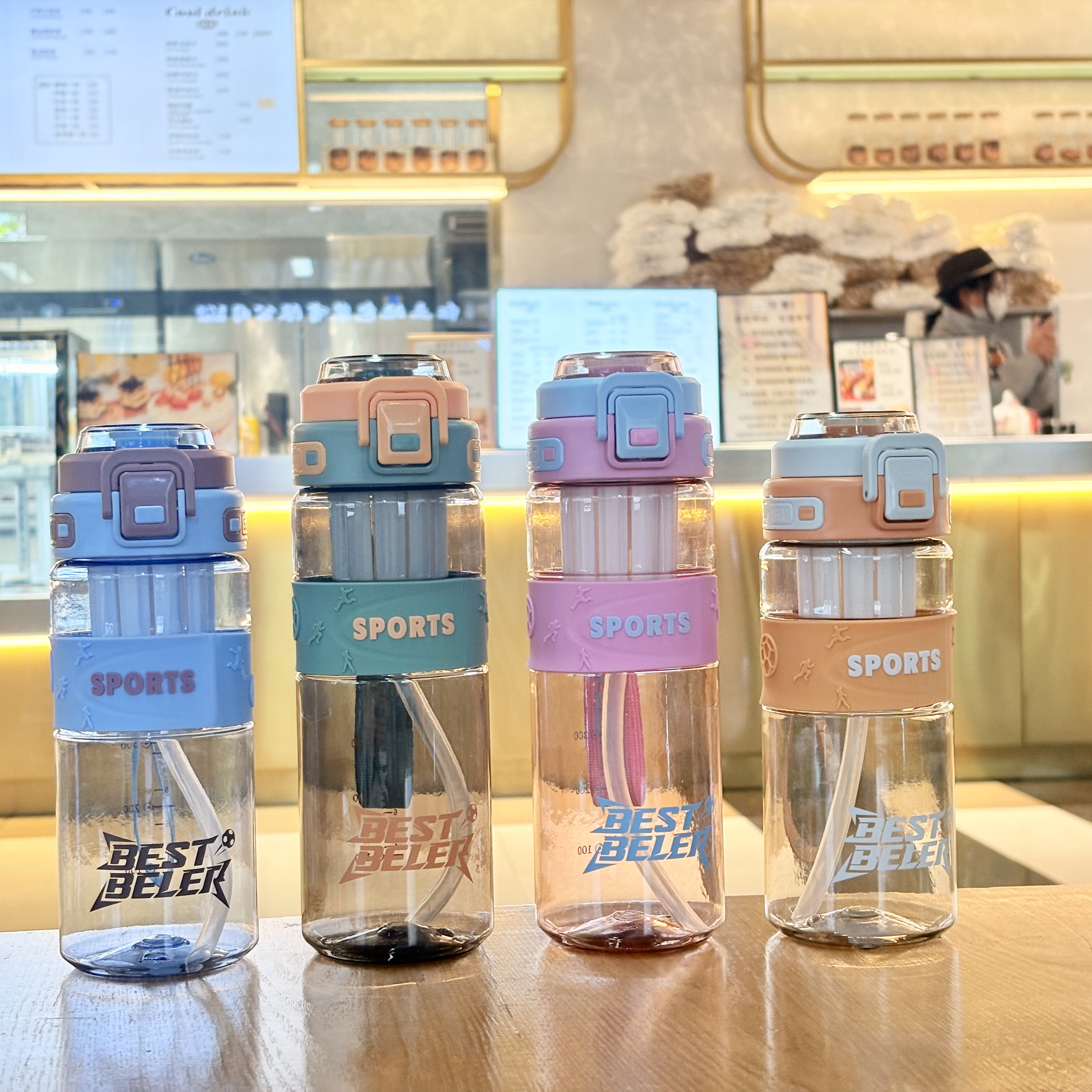 Anti-drop student sports water cup, summer men's and women's high school appearance level cup, 2025 new model water bottle, plastic portable cup, others 650ML/750ML L/Q Q full figure