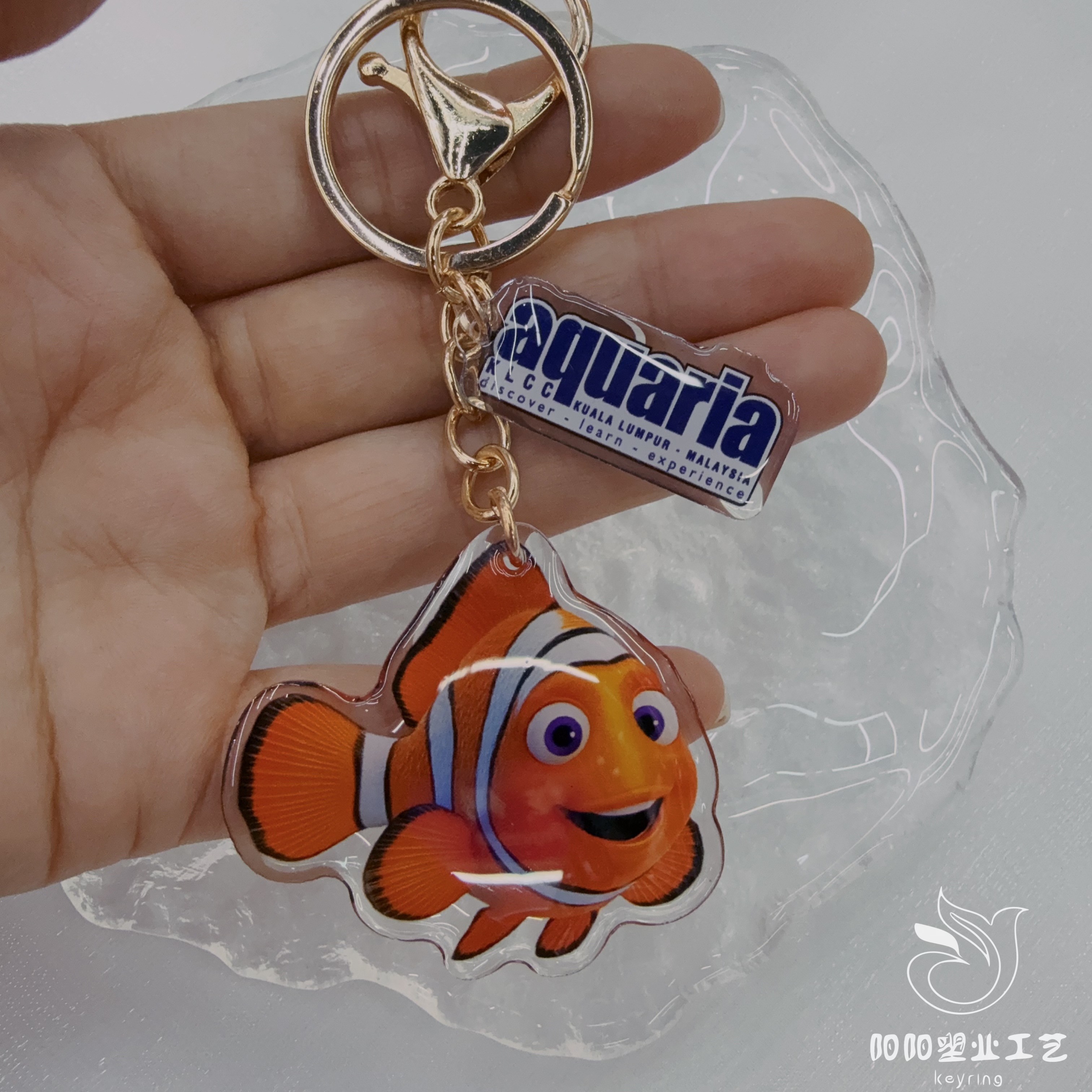 Llavero acrílico clown fish ballena colgante llavero colgante bolsa oceanario pareja recuerdos
