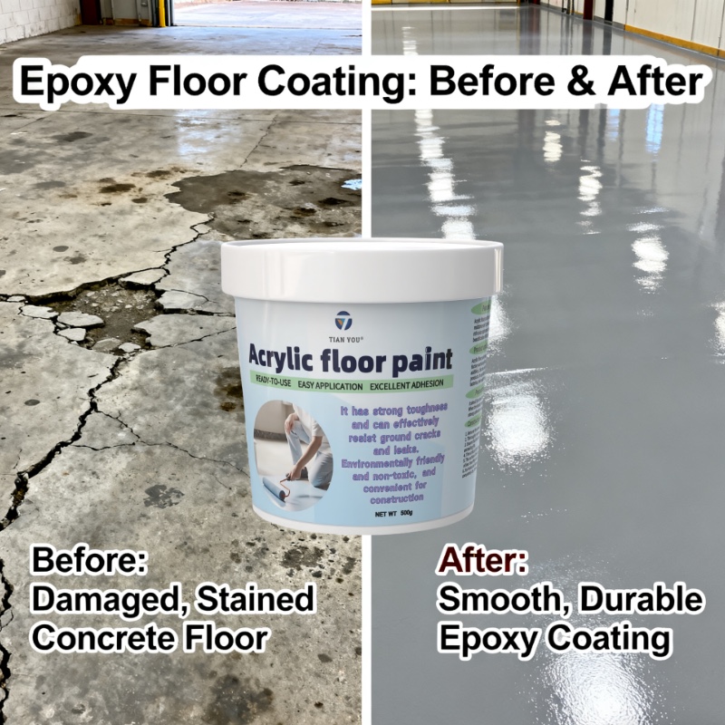 Epoxy colored sand floor paint, self-- leveling high-glos details Picture