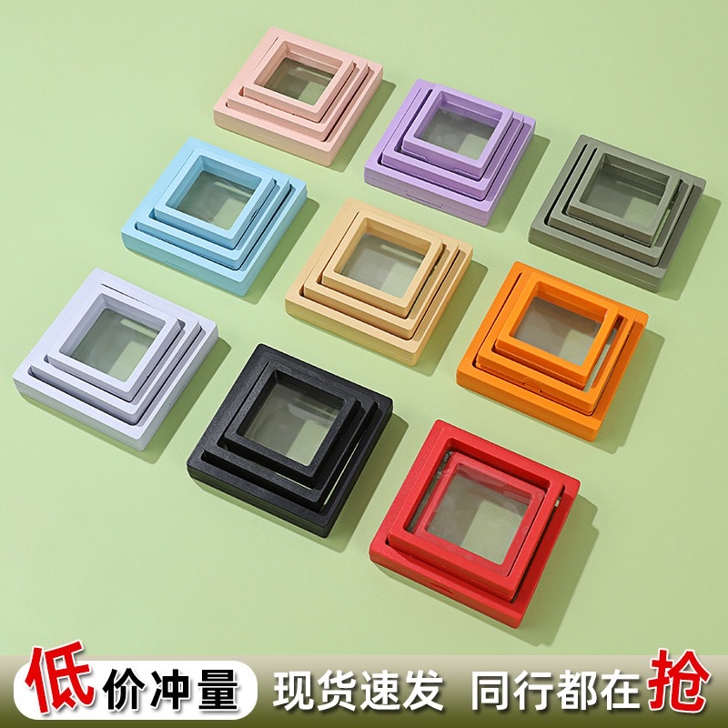 2025热销产品 透明PE薄膜展示盒悬浮包装盒珠宝首饰戒指手链盒小商品
