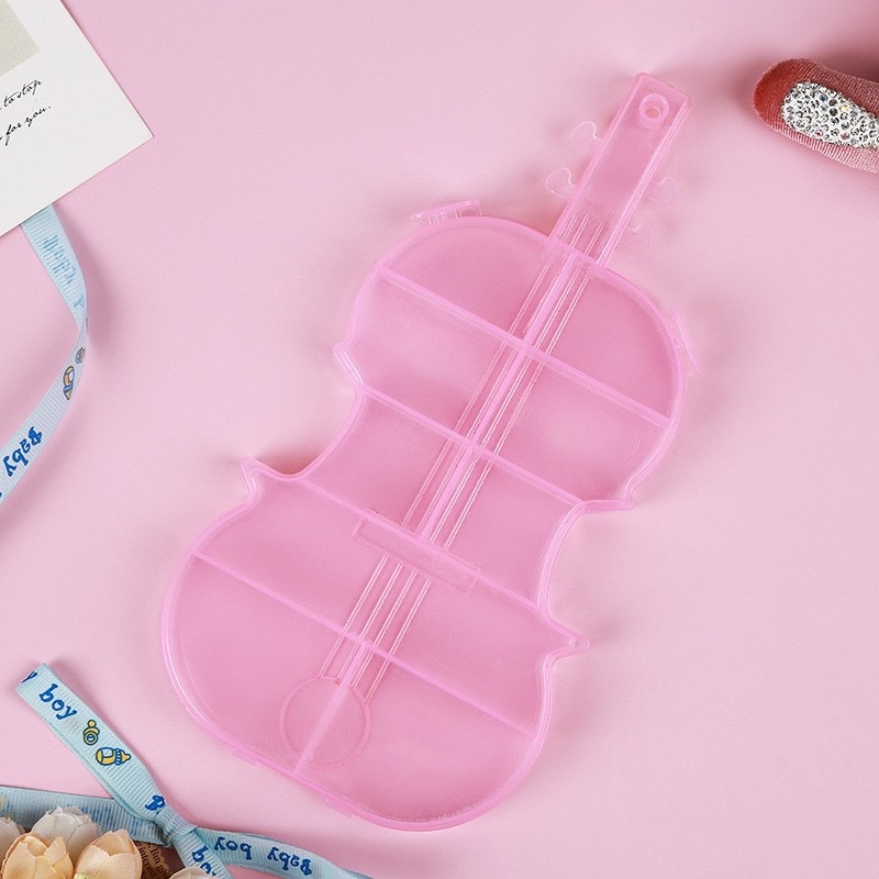 Factory direct sales of plastic boxes, custom-made solid-color violin storage boxes, children's jewelry boxes with LIDS, sealed snap fasteners, jewelry boxes for organizing items detail image 3