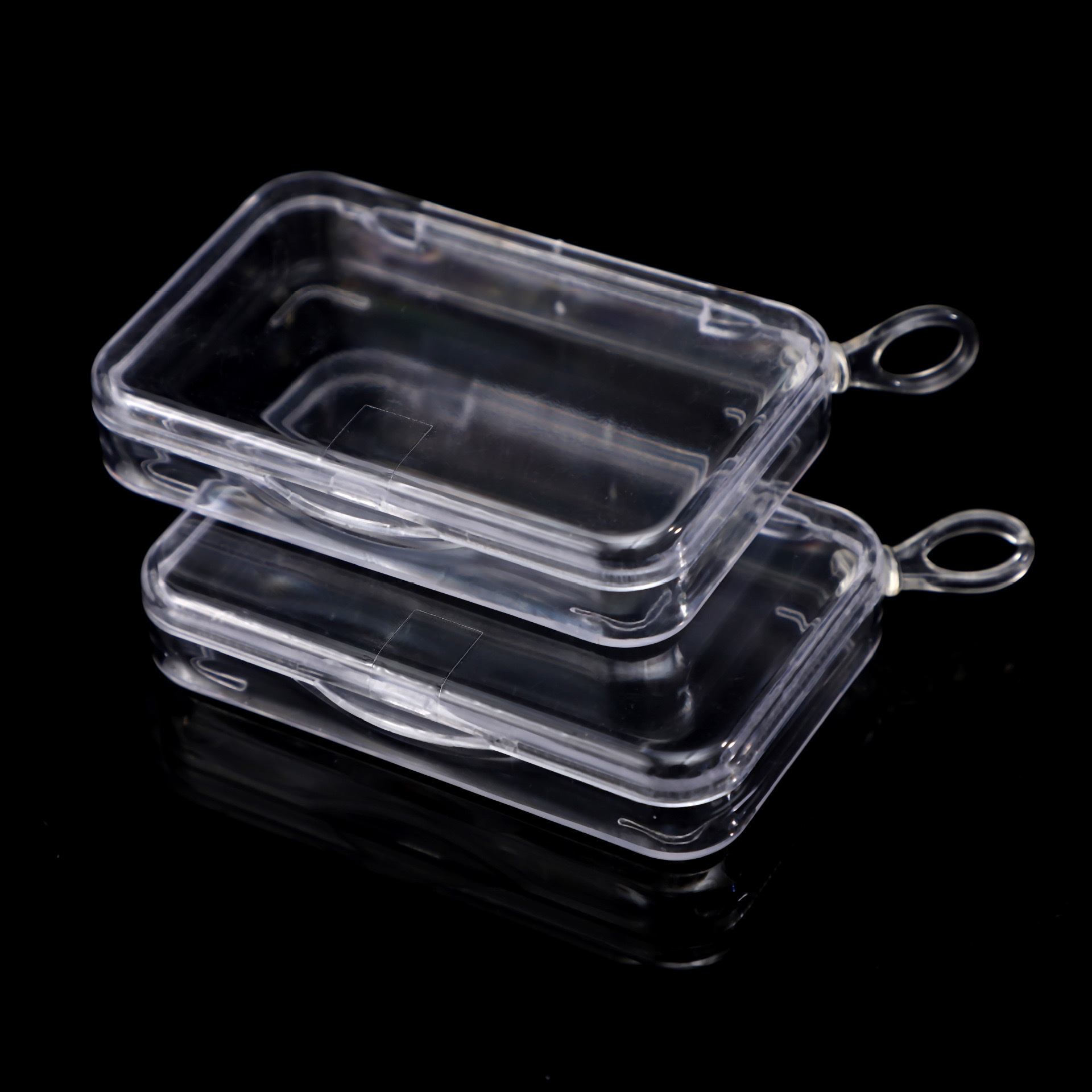 Simple one-piece clip flip box, nail hook, plastic transparent thickened dust-proof box, wholesale jewelry box, organizing items