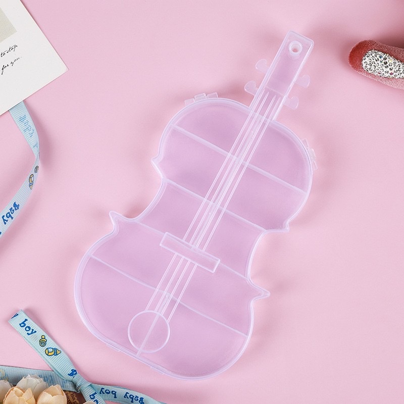 Factory direct sales of plastic boxes, custom-made solid-color violin storage boxes, children's jewelry boxes with LIDS, sealed snap fasteners, jewelry boxes for organizing items detail image 2