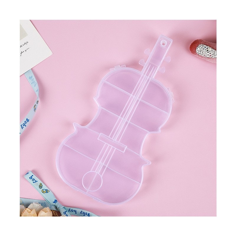 Factory direct sales of plastic boxes, custom-made solid-color violin storage boxes, children's jewelry boxes with LIDS, sealed snap fasteners, jewelry boxes for organizing items detail image 6