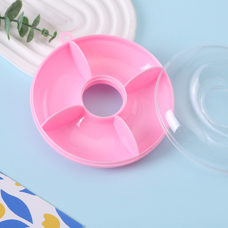 New candy storage box, portable and cute doughnut accessory box, makeup desk storage box, organizing items, children's jewelry box details Picture