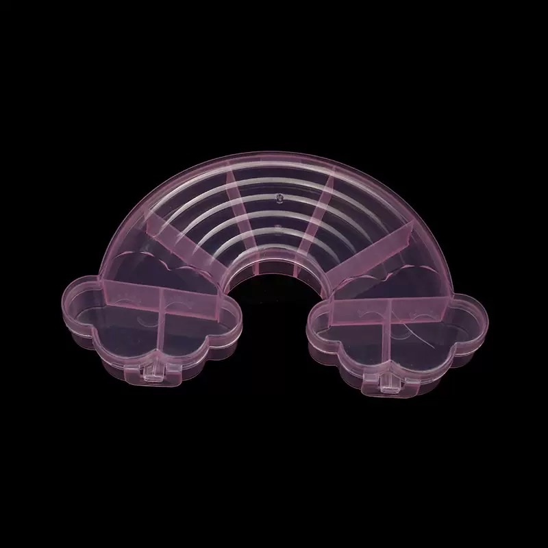 Rainbow DIY Children's rubber band storage box, beaded cartoon transparent box, available in two colors, 9-compartment jewelry box Specification image