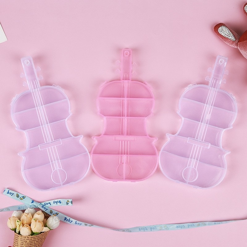 Factory direct sales of plastic boxes, custom-made solid-color violin storage boxes, children's jewelry boxes with LIDS, sealed snap fasteners, jewelry boxes for organizing items detail image 1