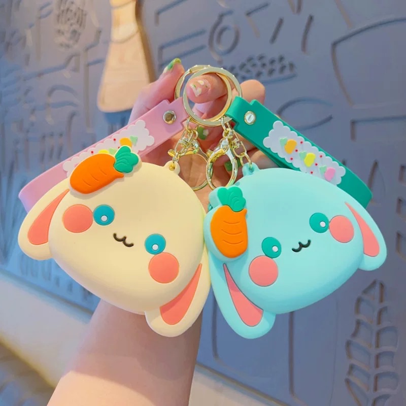 兔子硅胶卡包零钱包可爱迷你儿童钱包卡通钥匙扣背包挂饰包包挂件