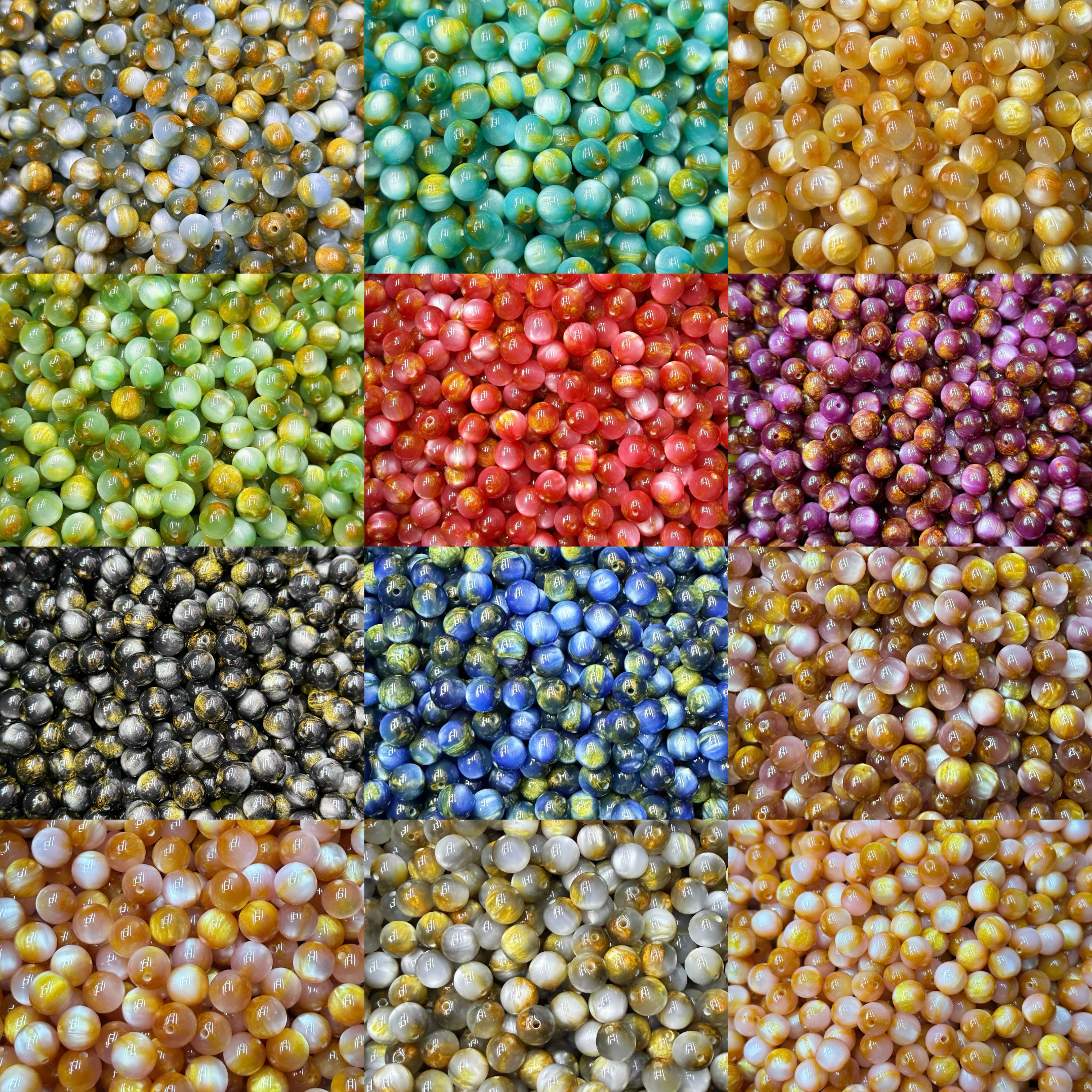 手工DIY珠子多色树脂珠子配件手绘装饰材料多款任选