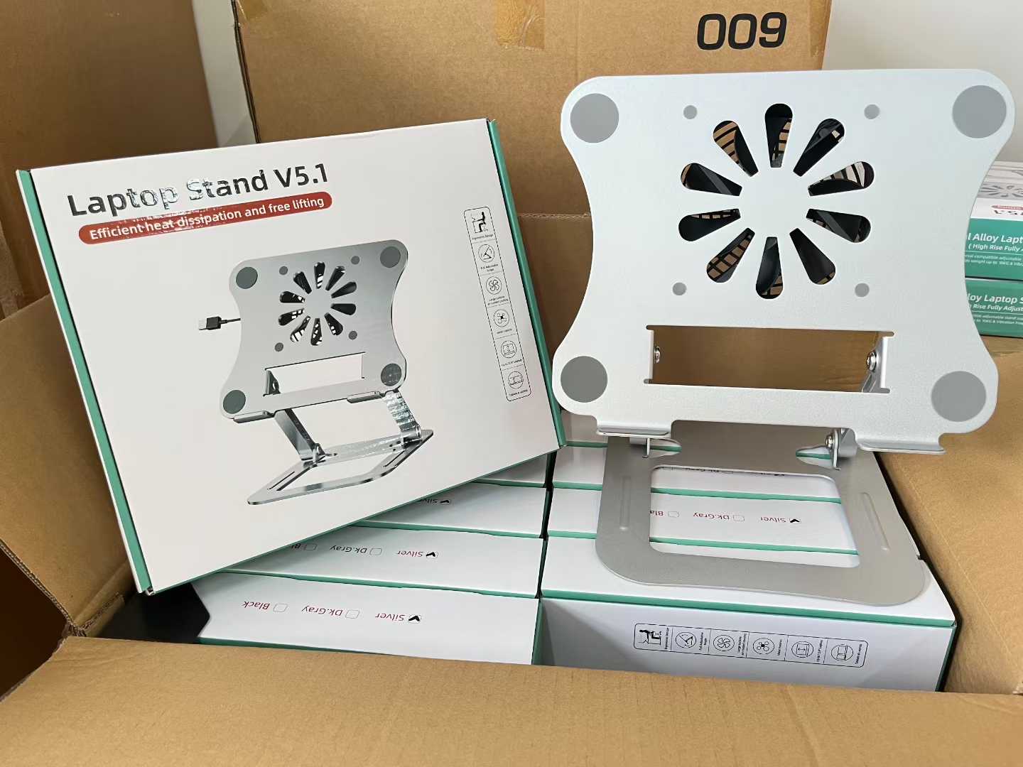 Notebook computer stand desktop height-increasing rotating lift tablet computer heat dissipation folding portable support frame with fan. detail image 5